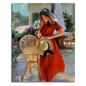 Namaluj si obraz "Žena s klobúkom" 40x50cm