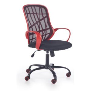 Kancelárska stolička DESSERT červená / biela / zelená Halmar černá/červená