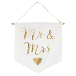 Svadobná vlajka Mr&Mrs