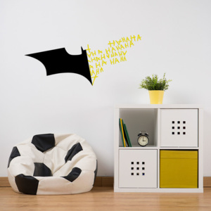 GLIX Batman HAHA - nálepka na stenu Čierná a žltá 50x20 cm