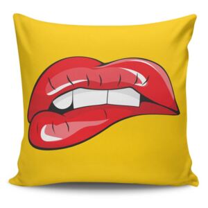 Vankúš s výplňou Red Lips, 45 x 45 cm
