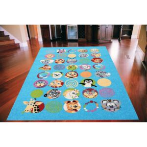 Kusový koberec Zvieratka modrý, Velikosti 160x220cm