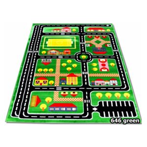 Detský kusový koberec Plán mesta zelený, Velikosti 160x220cm