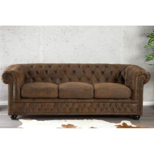 Hnedá sedačka Chesterfield 3 »