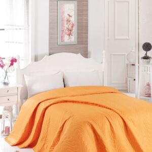 Oranžový pléd cez posteľ Dreams, 200 × 220 cm
