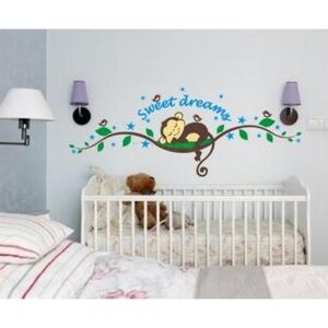 ZooYoo detská nálepka na stenu opica sweet dreams 47 x 120 cm