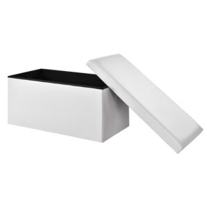 [en.casa]® 2-v-1 Box na sedenie s odkladacím priestorom - 76 x 38 x 38 cm - biely - XXL