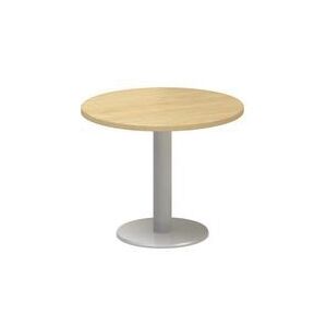 Kruhový konferenčný stôl Alfa 400 so sivým podnožím, 70 x 50,7 cm, dezén divoká hruška