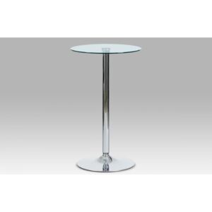 Barový stôl AUB-6070 CLR sklo / chróm