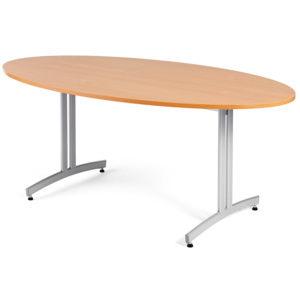 Jedálenský stôl Sanna, oválny, 1800x1000 mm, buk / šedá