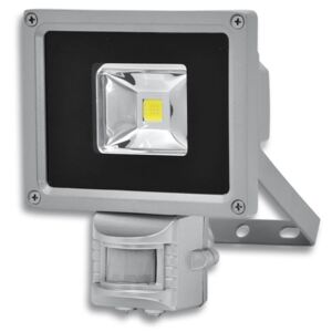 Ecolite Šedý LED reflektor 10W s pohybovym senzorom Farba svetla: Denná biela RLEDF01-10W/PIR/5000