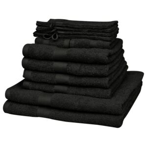 Domáce uteráky sada 12 kusov bavlna 500g/m² čierne