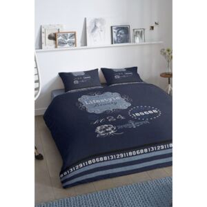 Home modré bavlnené posteľné obliečky na jednolôžko Good Morning Lifestyle 140x200 / 220cm