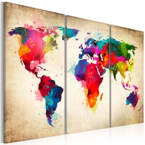 Bimago Obraz na plátne - Rainbow Continents 60x40 cm