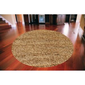 Kusový koberec Shaggy vlas 50mm béžový kruh, Velikosti 80x80cm