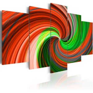 Obraz na plátne Bimago - Zeleno červená spirála 100x50 cm