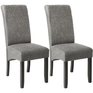 Tectake 403627 2 jedálenská stolička ergonomické, masívne drevo - šedá