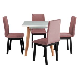 Rozkladací stôl so 4 stoličkami - AL40, Morenie: čierny, Poťahové látky: 19 - Jasmine 61