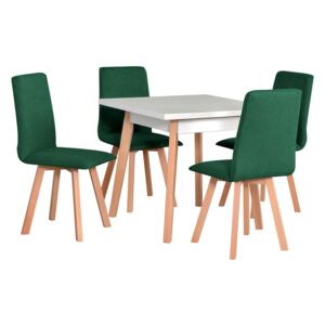 Štvorcový stôl so 4 stoličkami - AL38, Morenie: biela - L, Poťahové látky: 6 - Inari24