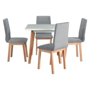 Rozkladací stôl so 4 stoličkami - AL40, Morenie: buk prírodný, Poťahové látky: 16 - Jasmine 90