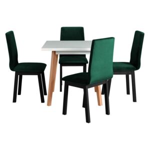 Rozkladací stôl so 4 stoličkami - AL40, Morenie: čierny, Poťahové látky: 23x - Kronos 19