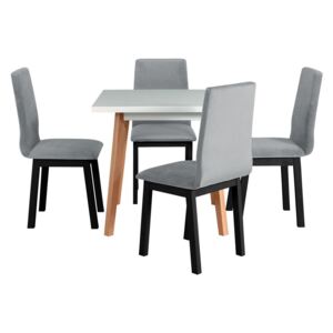 Rozkladací stôl so 4 stoličkami - AL40, Morenie: čierny, Poťahové látky: 16 - Jasmine 90