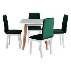 Rozkladací stôl so 4 stoličkami - AL40, Morenie: biela, Poťahové látky: 23x - Kronos 19