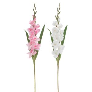 Biela a ružová dekoračné kvetina Gladiola - 12 * 102 cm
