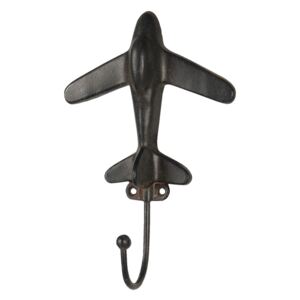 Hnedý nástenný kovový háčik lietadlo - 9 * 3 * 13 cm