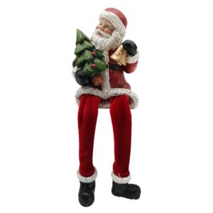 Clayre & Eef Dekorácie Santa sa stromčekom - 8 * 8 * 10 cm