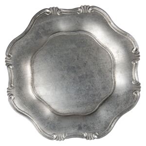Strieborný melanínové tanier / podnos s patinou - Ø 33 cm