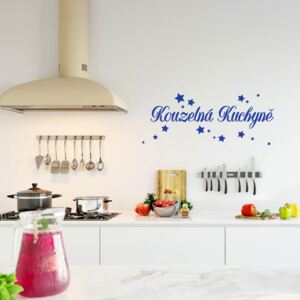 GLIX Kúzelná kuchyne - nálepka na stenu Modrá 50 x 20 cm