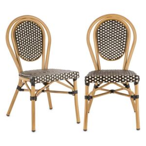 Blumfeldt Montpellier BL, bistro stolička, možnosť ukladať stoličky na seba, hliníkový rám, čierno-krémová