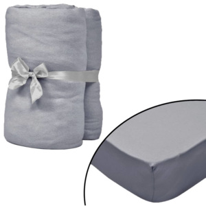 Prestieradlá pre vodnú posteľ 2 ks 200x220 cm bavlna sivé