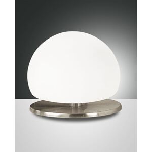 Stolové svietidlo FABAS MORGANA TABLE LAMP SAT.NICKEL WHITE GLAS 2513-30-178