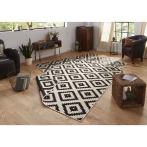 Bougari Kusový koberec Twin-Wendeteppiche 103129 schwarz creme 80x150