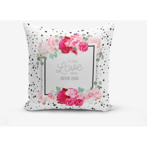 Obliečka na vankúš s prímesou bavlny Minimalist Cushion Covers A True Love Story, 45 × 45 cm