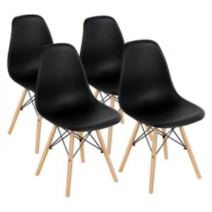 Moderné jedálenské stoličky, 4 ks, 4 rôzne farby, sivé