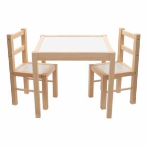 Detský drevený stôl so stoličkami New Baby PRIMA prírodný 43190