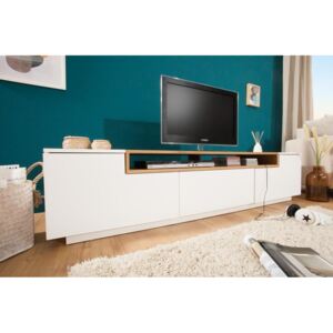 IIG - TV stolík Loft 180 cm biely dub