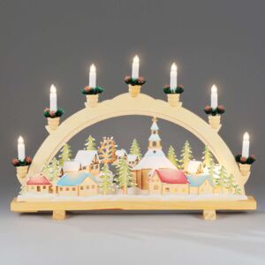 Adventný svetelný oblúk Vianočná dedinka 57 cm