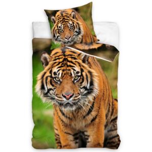 Tiptrade Bavlnené obliečky Tiger Indický, 140 x 200 cm, 70 x 90 cm