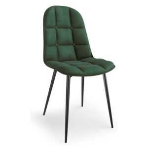 Jedálenská stolička K417 zamat / čierna Tmavo zelená