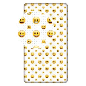 Jerry Fabrics Bavlněné licenční prostěradlo 90x200 s gumou - Emoji EM213