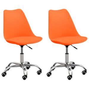 Kancelárske stoličky 2 ks oranžové umelá koža