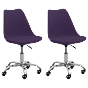 Kancelárske stoličky 2 ks purpurové umelá koža