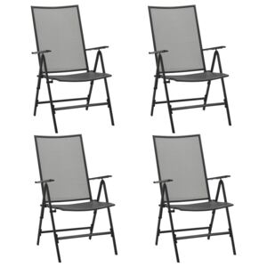 Skladacie sieťovinové stoličky 4 ks oceľové antracitové