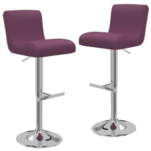 Barové stoličky 2 ks fialové umelá koža