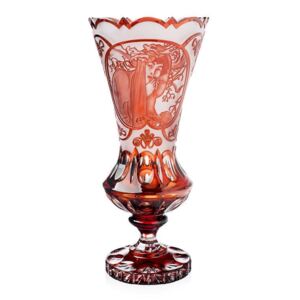 Bohemia Crystal - Bohemia Crystal Brúsená váza - červená