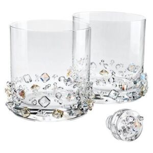 Bohemia Crystal - Bohemia Crystal Set whiskových pohárov Ľadové osvieženie zdobený českým krištáľom Preciosa